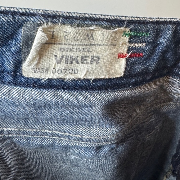 Diesel Men’s Viker Button Fly Medium Blue Wash Straight Leg Y2K Denim Jeans 32 - Picture 13 of 15